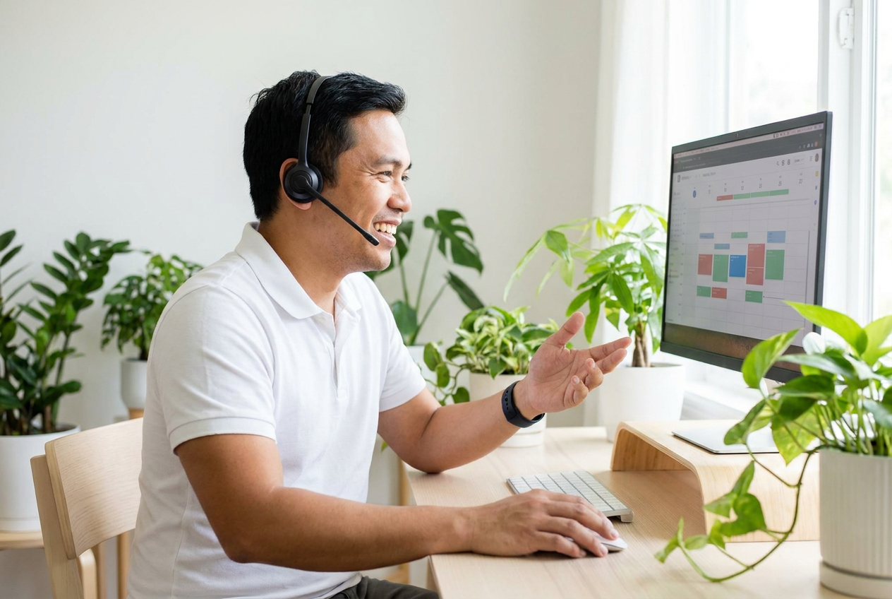 A Stellar Staff virtual medical receptionist booking a patient appointment in a practice's scheduling system during a call
