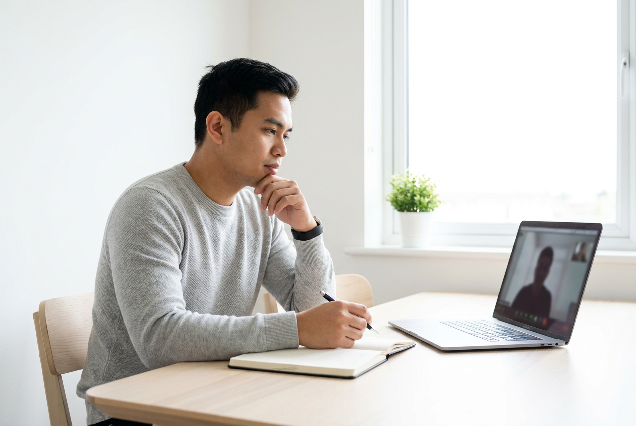 A virtual recruiter candidate completing a Stellar Staff skills assessment