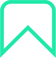 Outlined bookmark icon representing documentation or saved resources, in bright teal color.