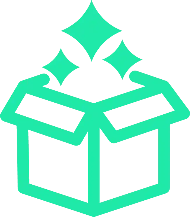 Open gift box with sparkles, representing free features, bonuses, or surprises.