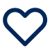 Simple blue heart outline icon.