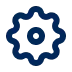 Blue gear icon representing settings or configuration.