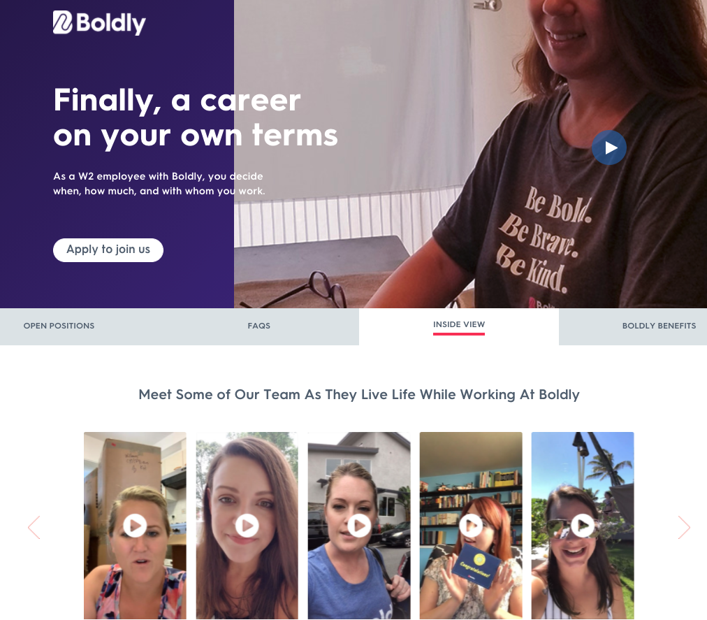 Boldly Careers Page