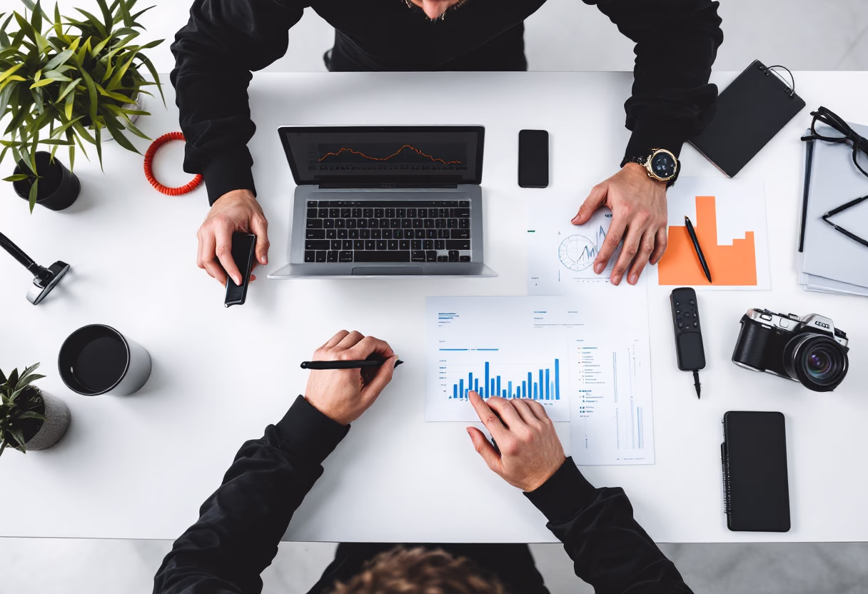 image of financial reports being reviewed