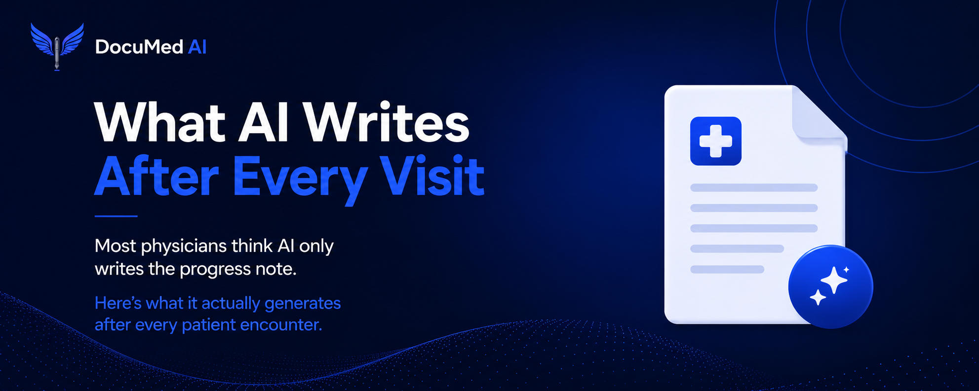 DocuMed AI title card on what AI writes after every patient visit