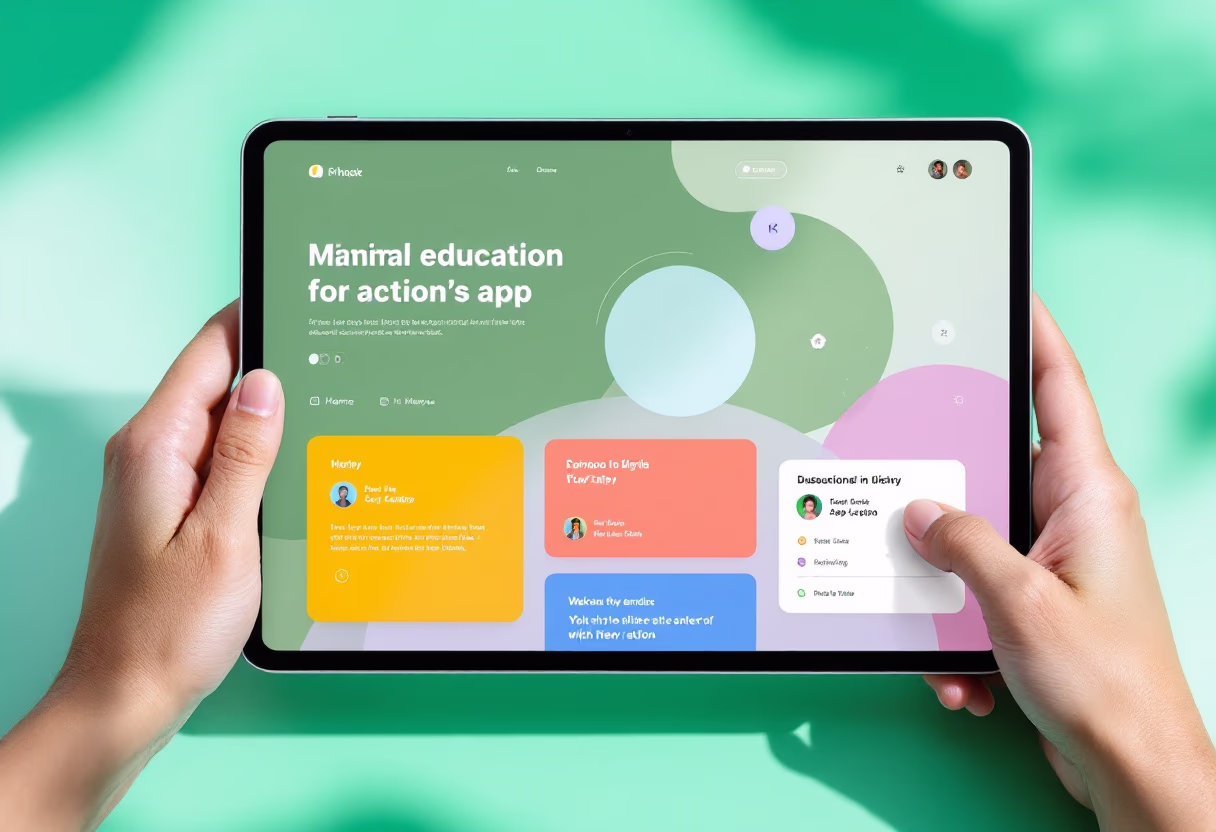 [interface] image of a tablet with an educational app (for edtech)