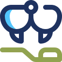 Illustration of a tooth with a blue highlight above a green toothbrush.