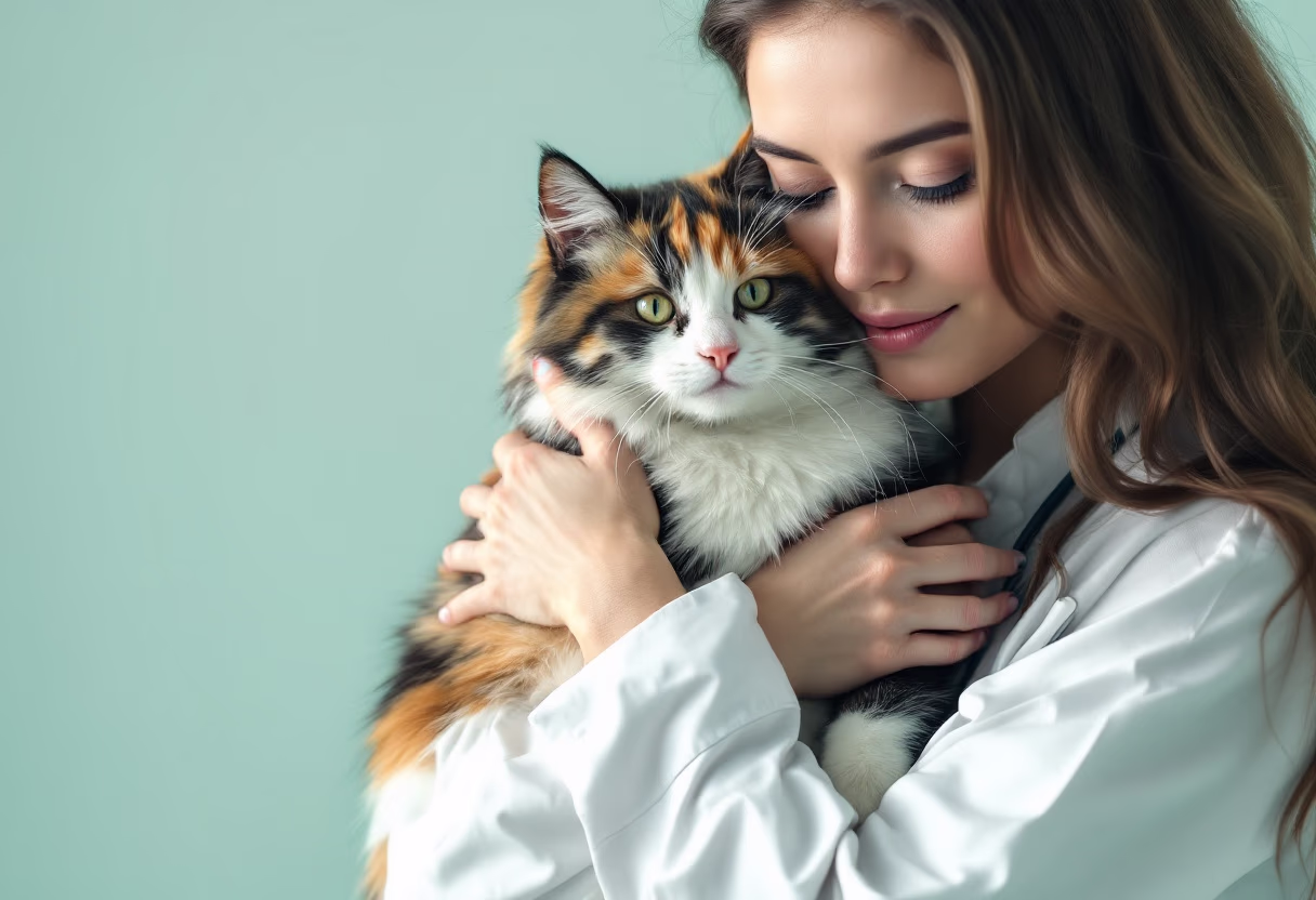 image of a veterinarian examining a dog