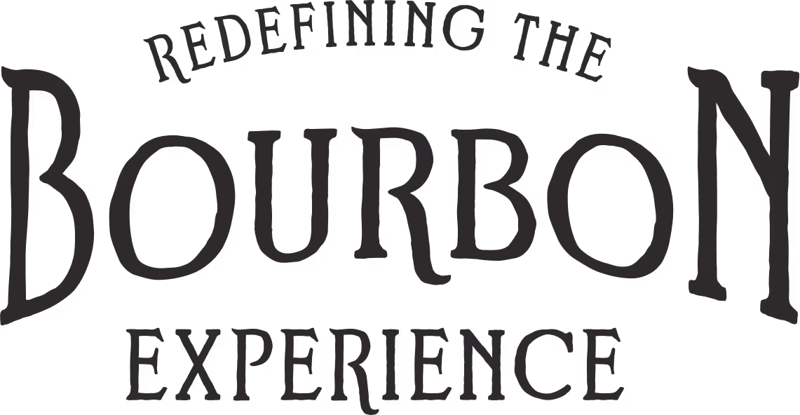 An illustration with a stylized text reading "Redefining the Bourbon Experience"