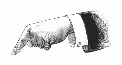 An illustration of a hand with finger pointing downwards