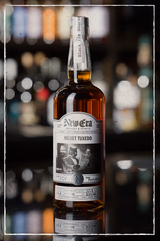 A photo of New Era's Velvet Tuxedo bourbon