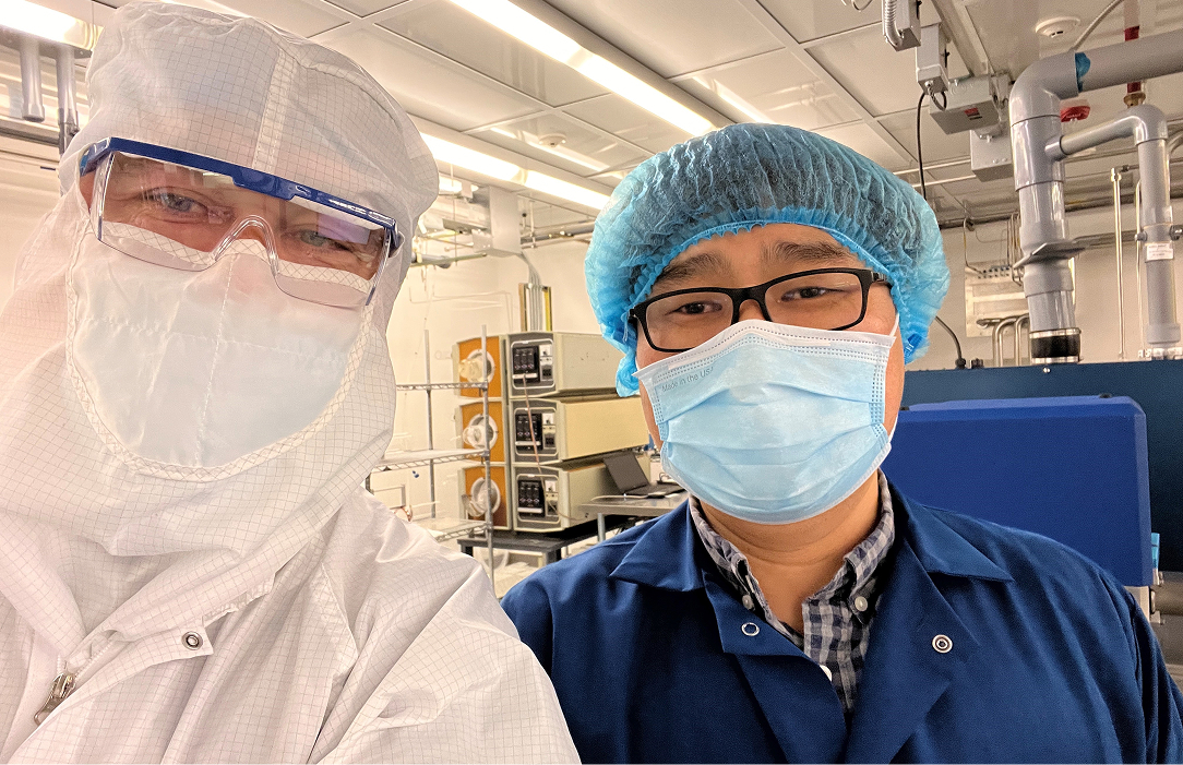 Working in the university clean room