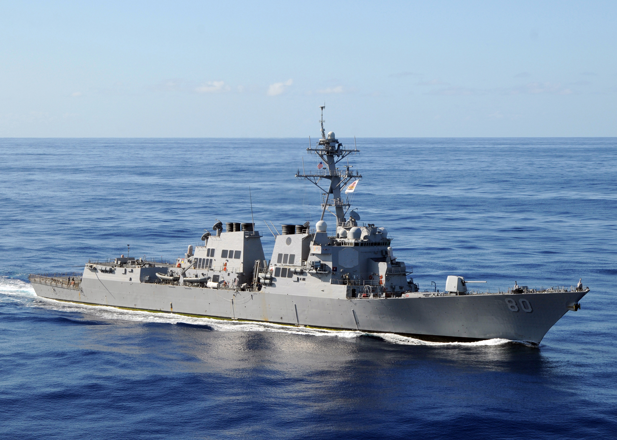 U.S. Navy vessel representing Kestrl Phase I STTR prototype in the AEGIS testing environment.