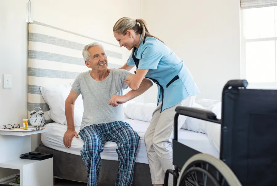Caregiver with her patient