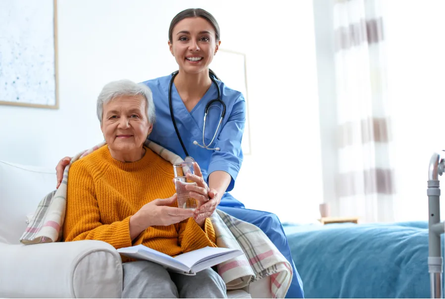 Caregiver with her patient