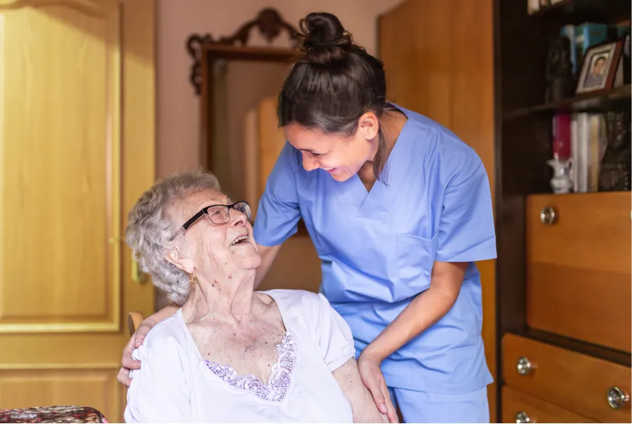Caregiver with her patient