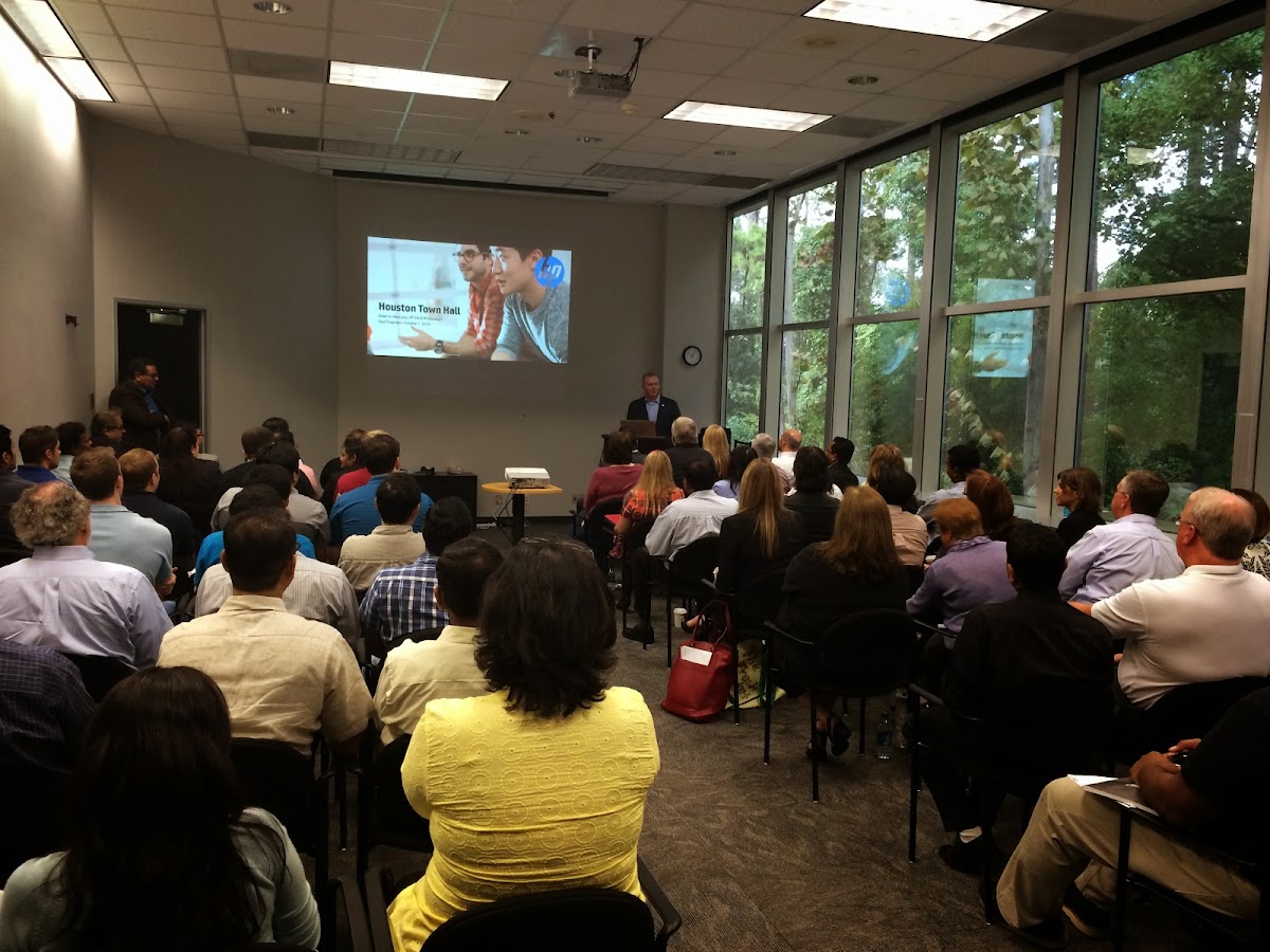 CIO speaks at a town hall meeting