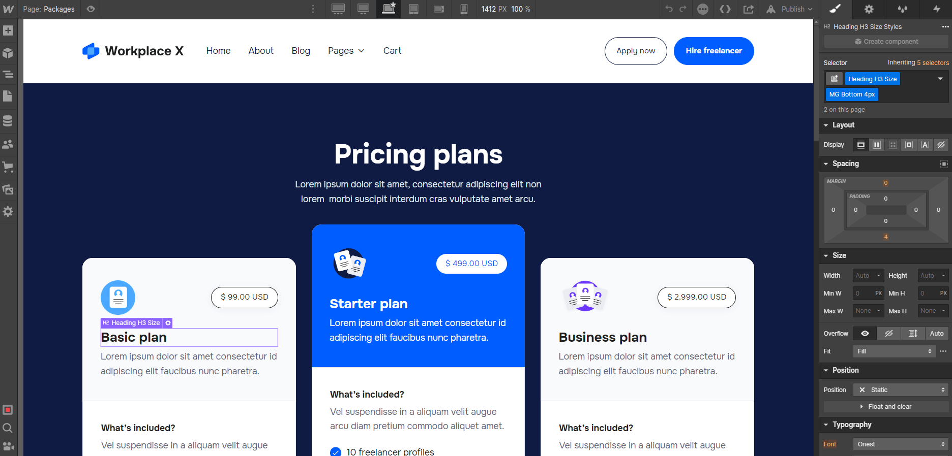 Ecommerce Content - Workplace X Webflow Template
