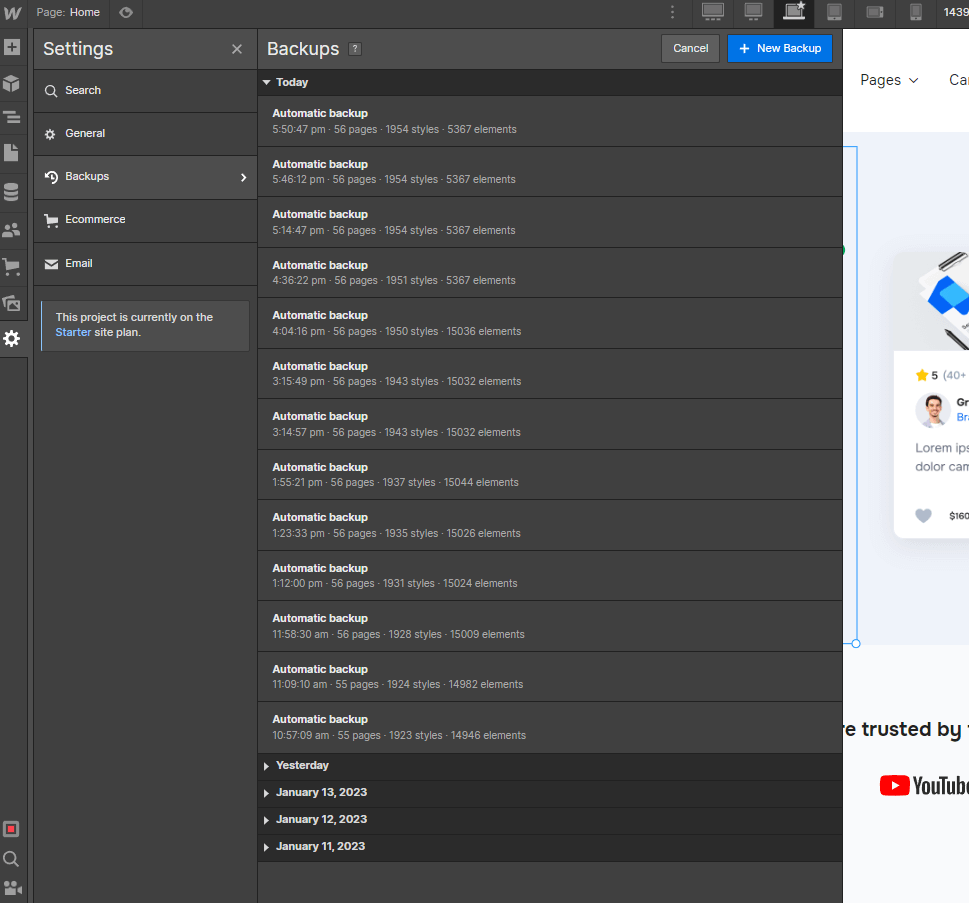 Backups - Workplace X Webflow Template