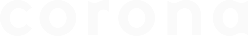 The word 'corona' in lowercase bold, rounded white letters on a transparent background.