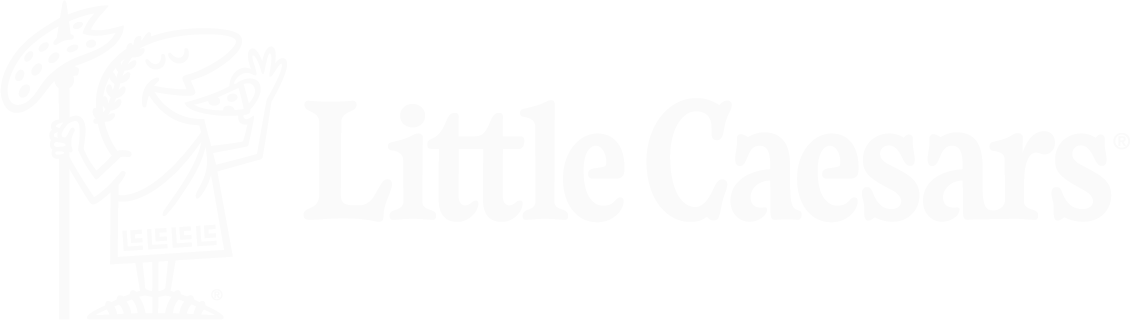 Little Caesars logo featuring a cartoon Caesar holding a pizza on a spear.