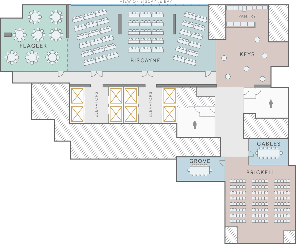 venue map of available rooms at elser hotel