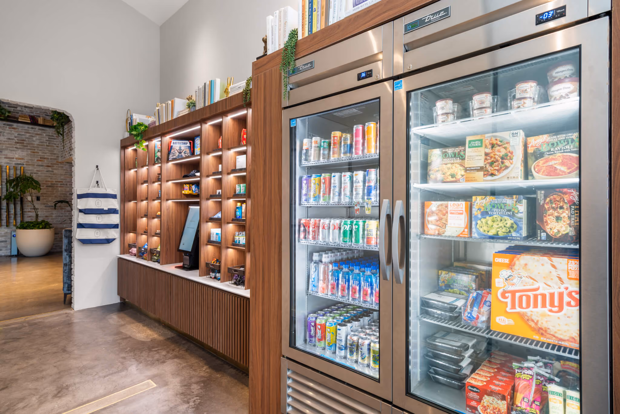 lobby market pantry items with self checkout