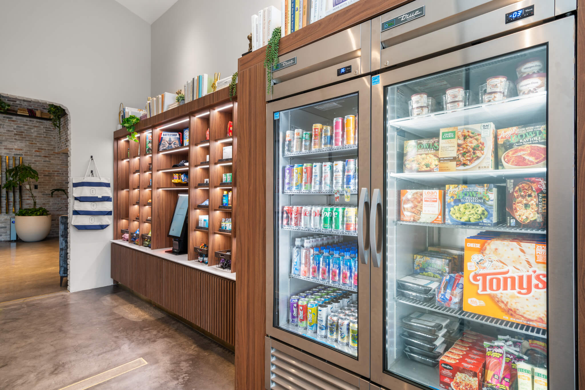lobby market pantry items with self checkout