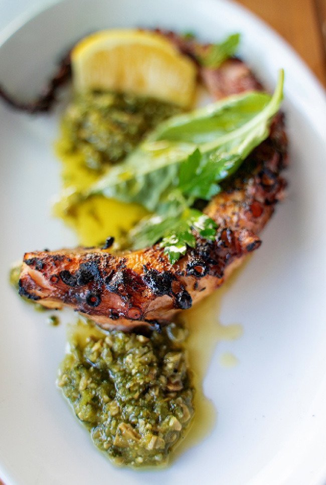 closeup of miami food