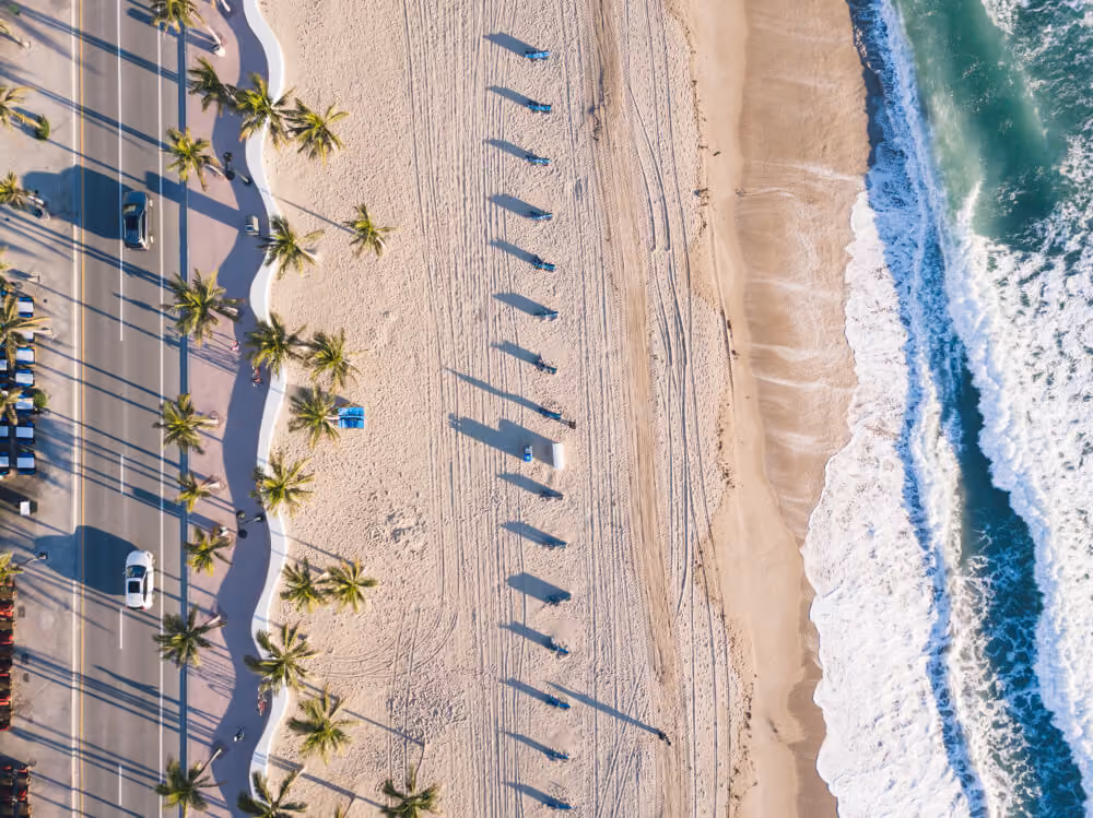 aerial view of miami beach club