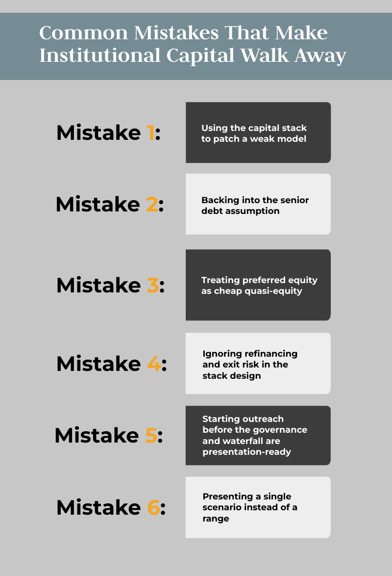 Common mistakes that cause institutional capital to walk away from real estate deals