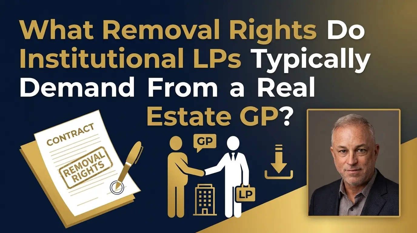 What Removal Rights Do Institutional LPs Typically Demand From a Real Estate GP? Institutional LP removal rights for real estate GPs.