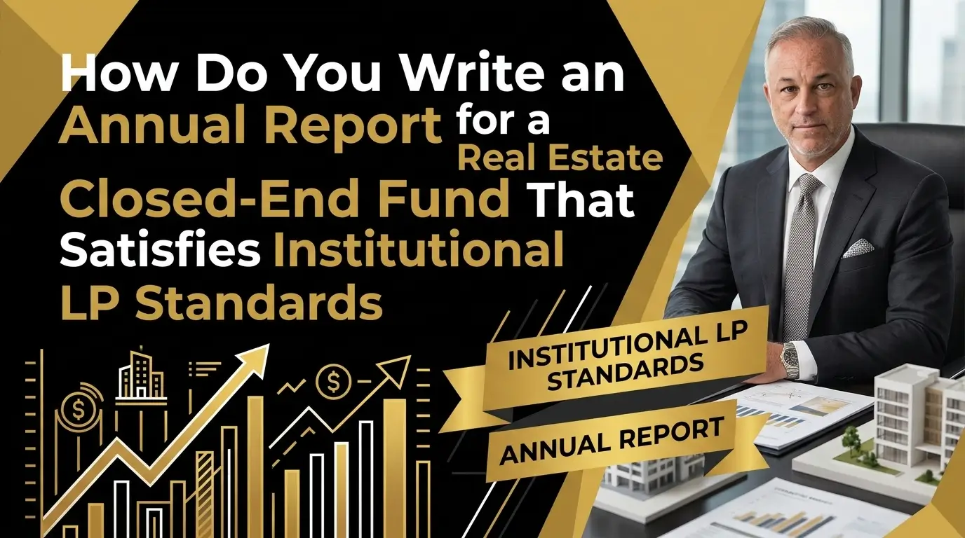 Annual report writing standards for institutional real estate LPs.