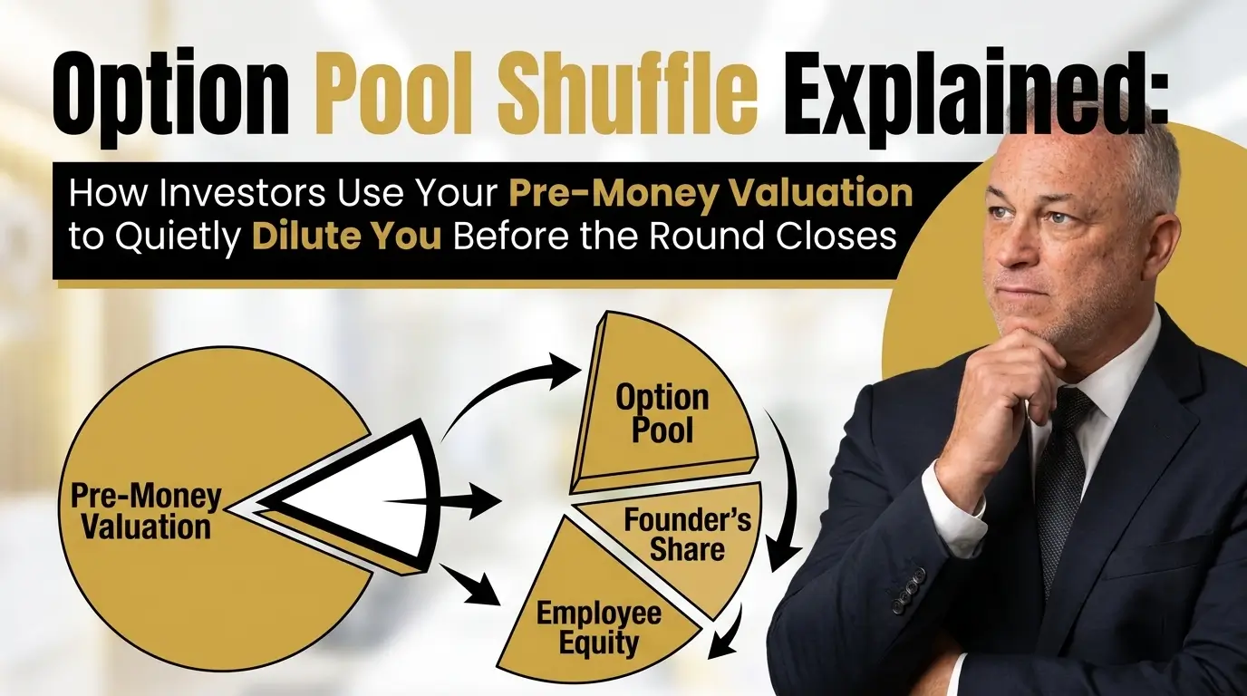 Explanation of the option pool shuffle and pre-money valuation dilution.