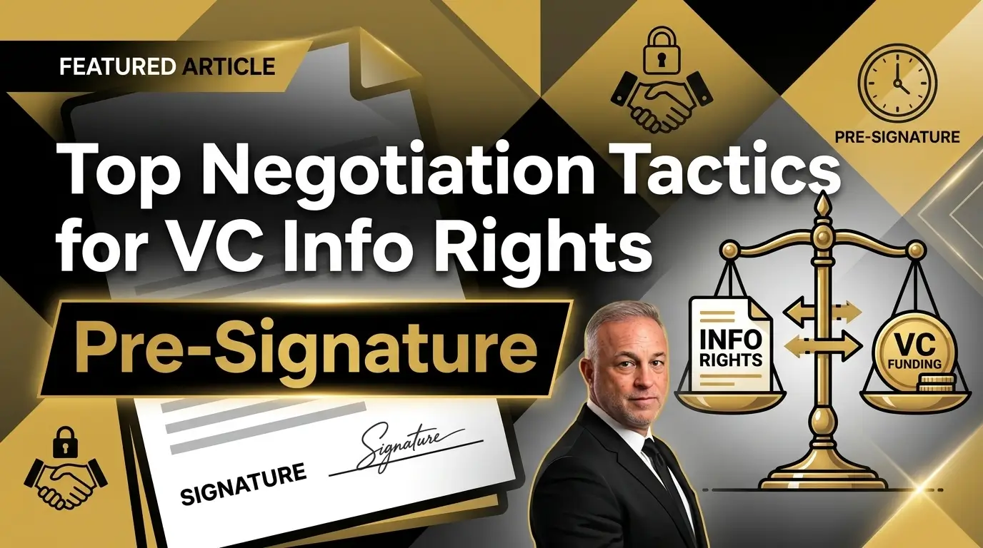 Top Negotiation Tactics for VC Info Rights Pre-Signature Top negotiation tactics for VC information rights during the pre-signature window.