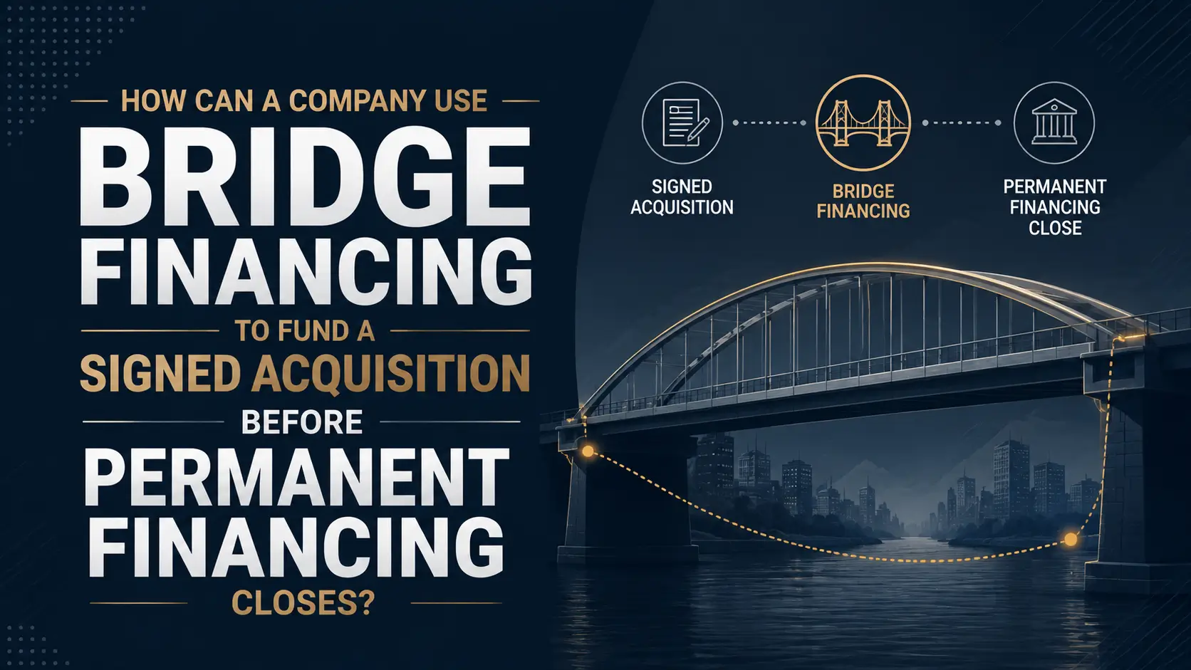 Bridge financing helps fund a signed acquisition before permanent financing closes