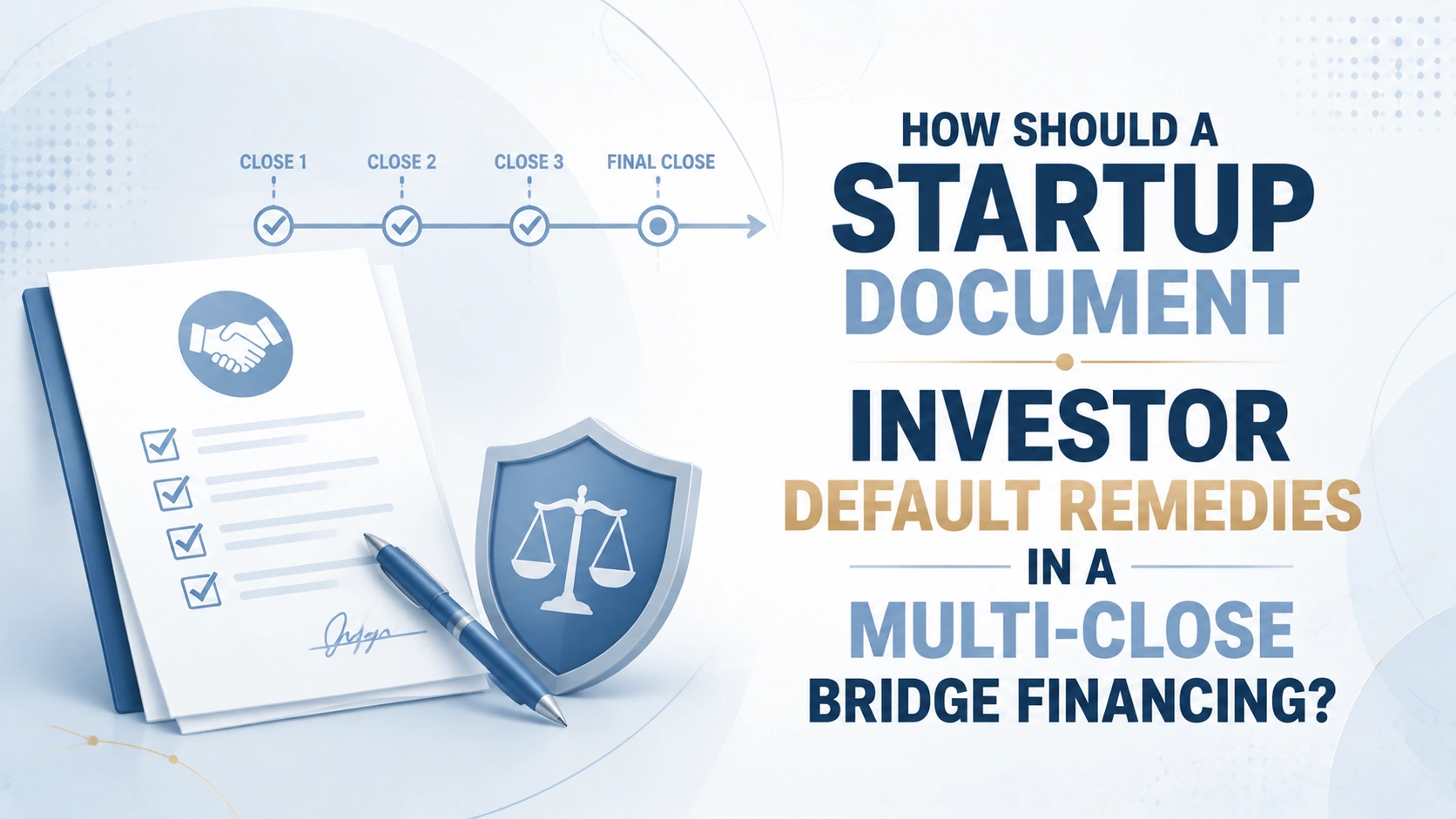 Startup investor default remedies in a multi-close bridge financing round