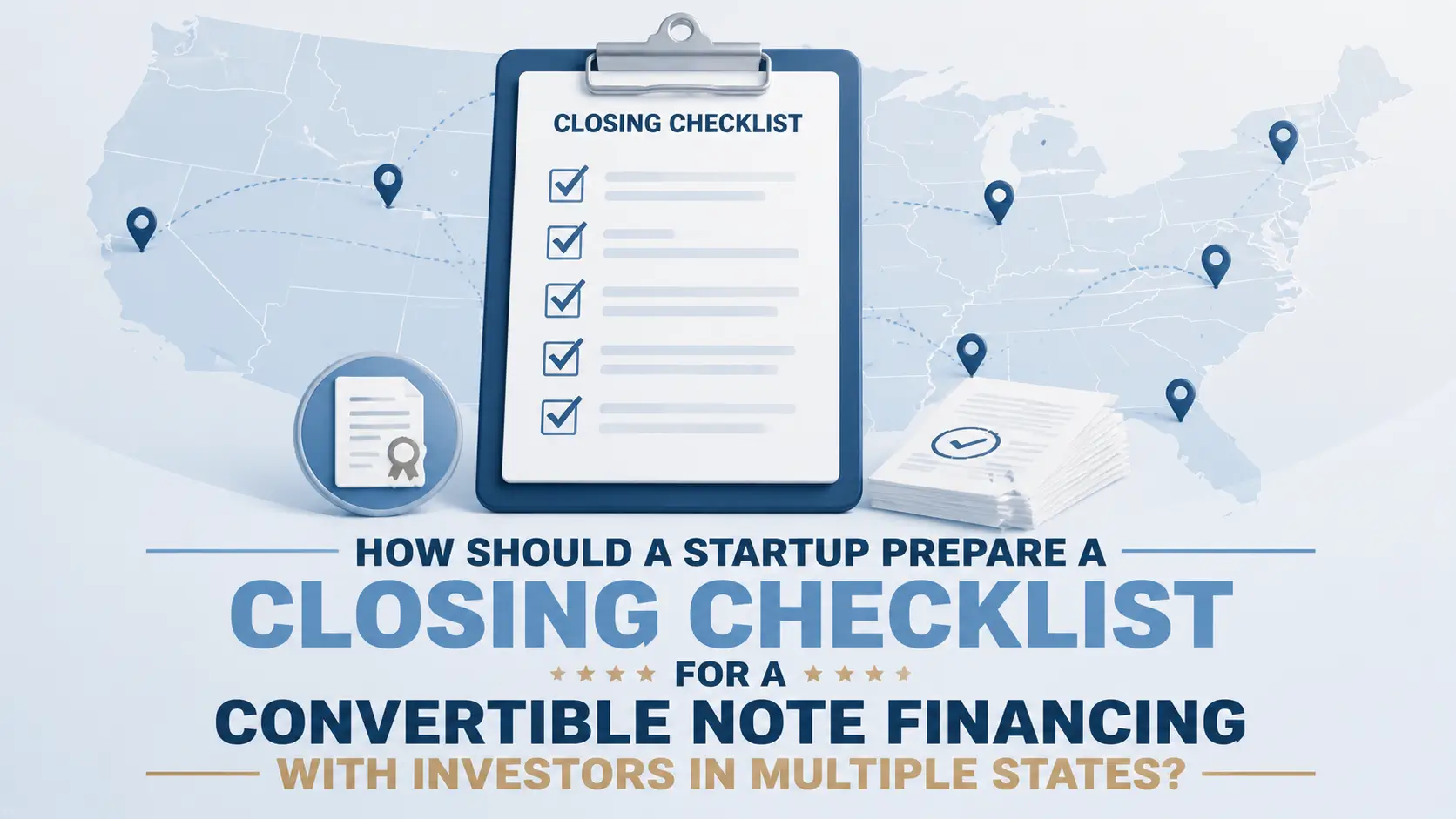 How Should a Startup Prepare a Closing Checklist for Convertible Note Financing Closing checklist for convertible note financing with startup investors in multiple states