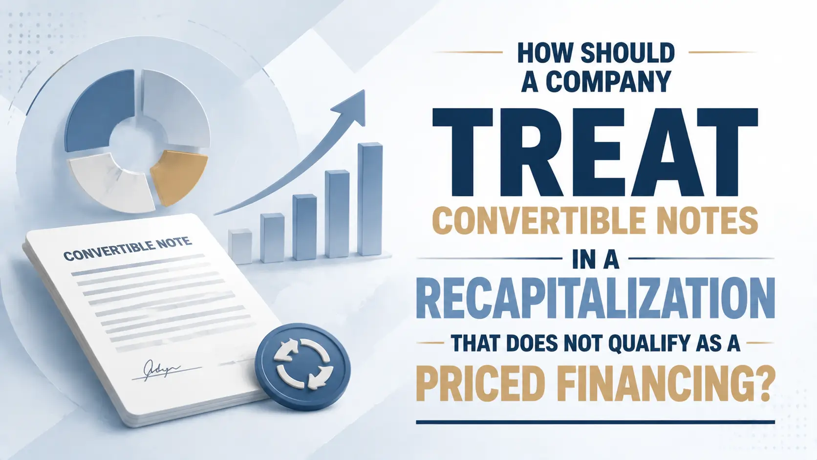 Convertible Notes in a Recapitalization Without Priced Financing Convertible note graphic explaining how to treat notes in a recapitalization that does not qualify as priced financing