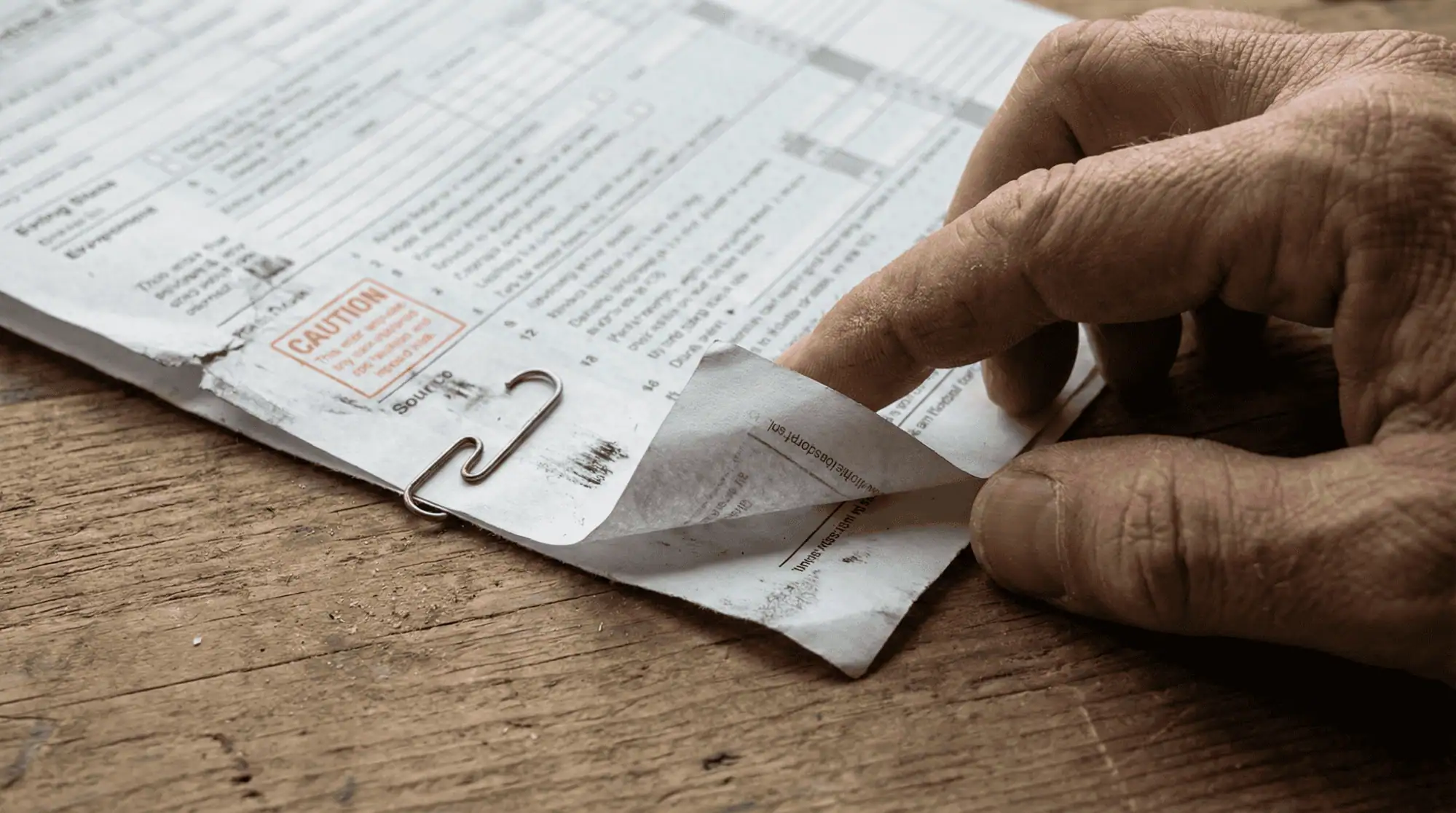 Illustration of a tax form with warning symbols and phishing hook representing cybersecurity threats during tax season