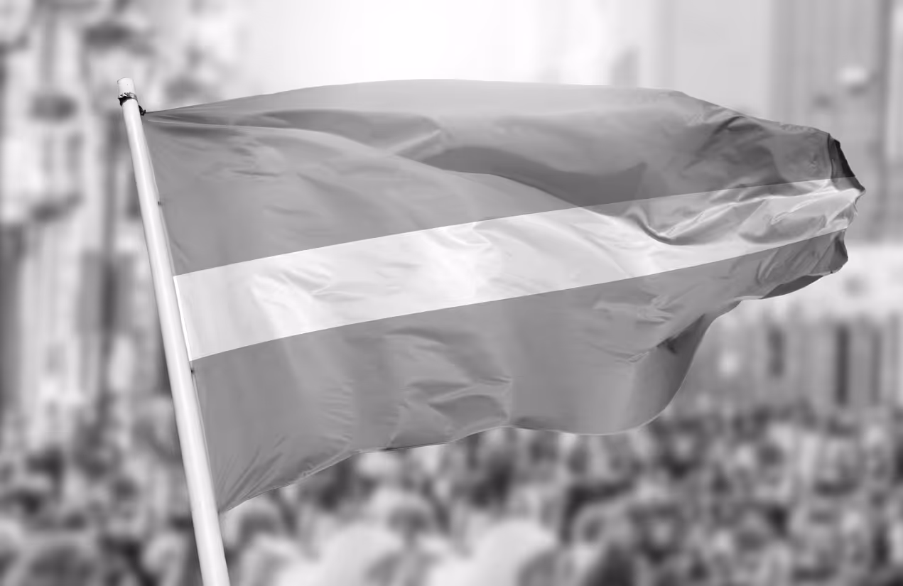 Shot of the transgender flag blowing in the wind at street