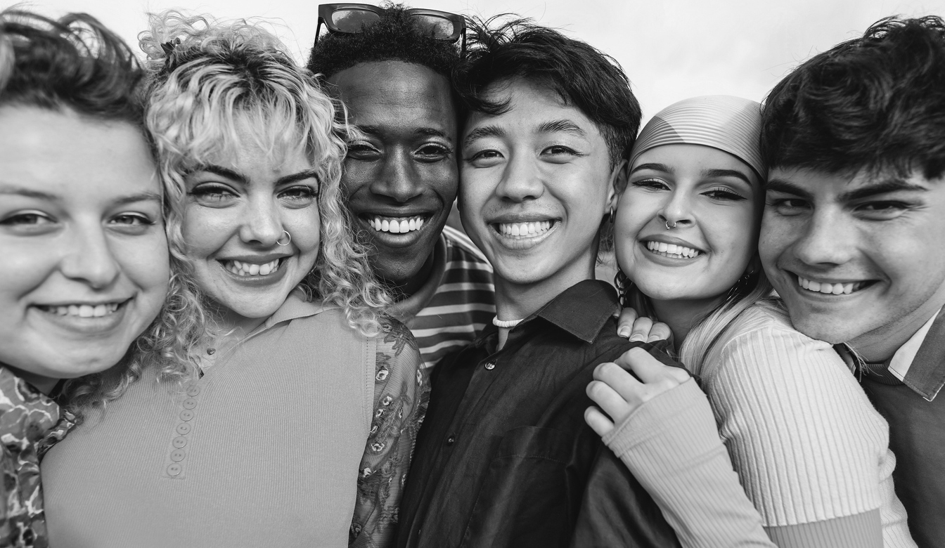 Young people smiling together