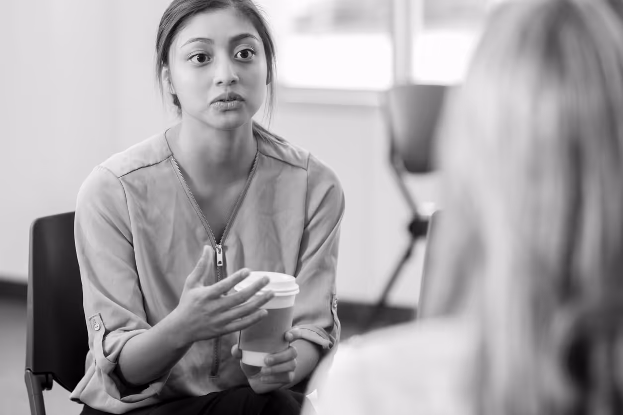 Attachment-focused therapy image with a client in session with a therapist