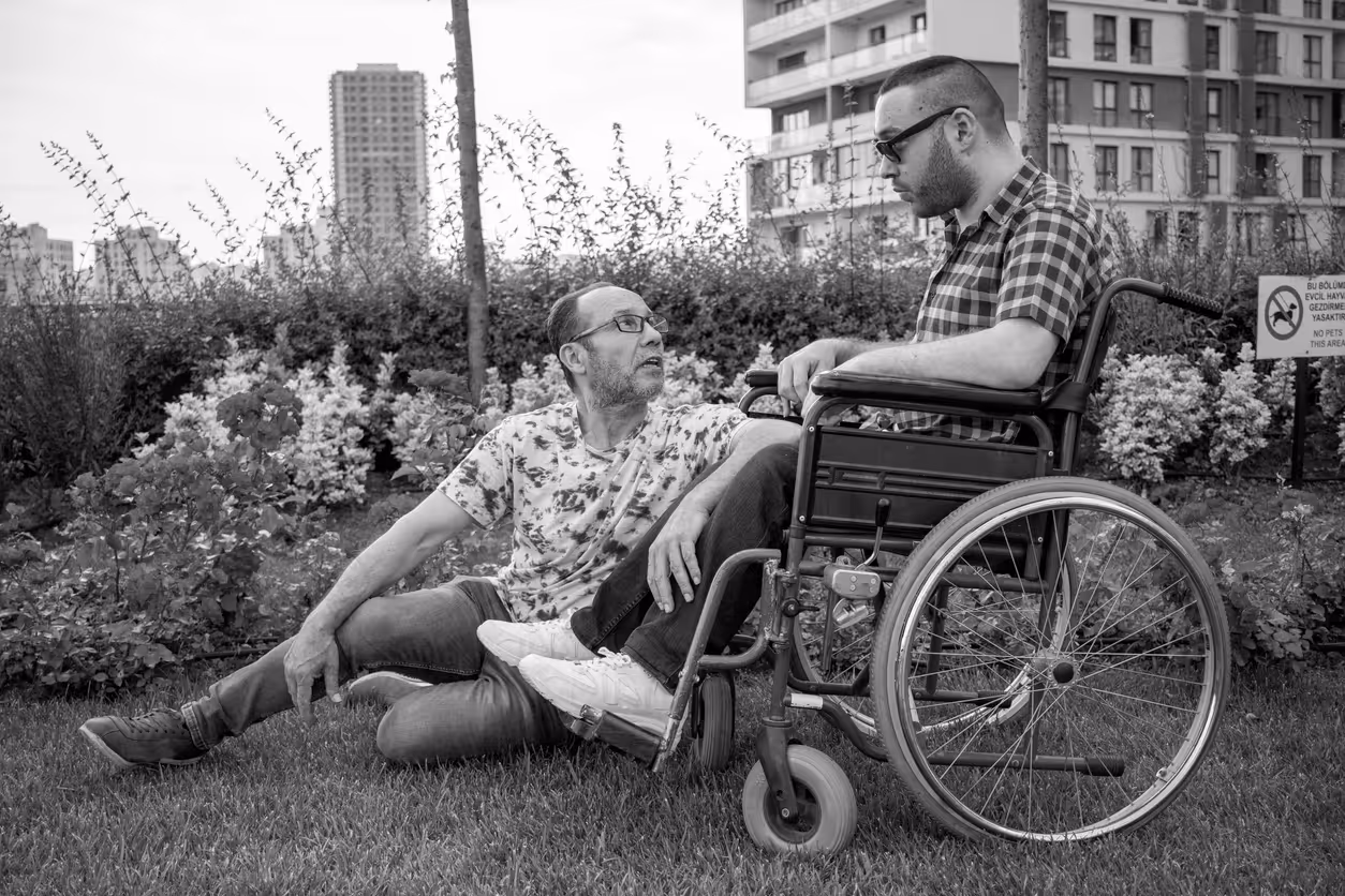 Two people spending time in the park together