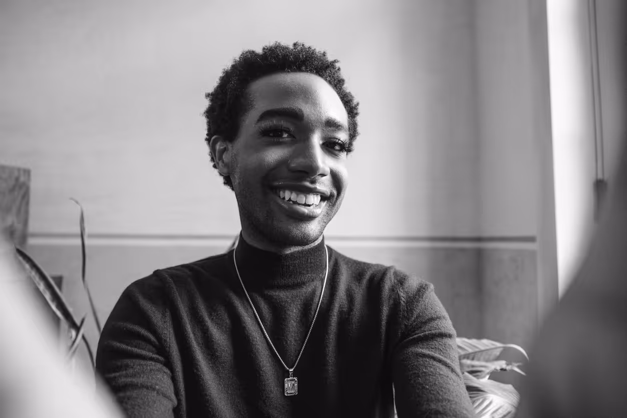Person smiling in therapy