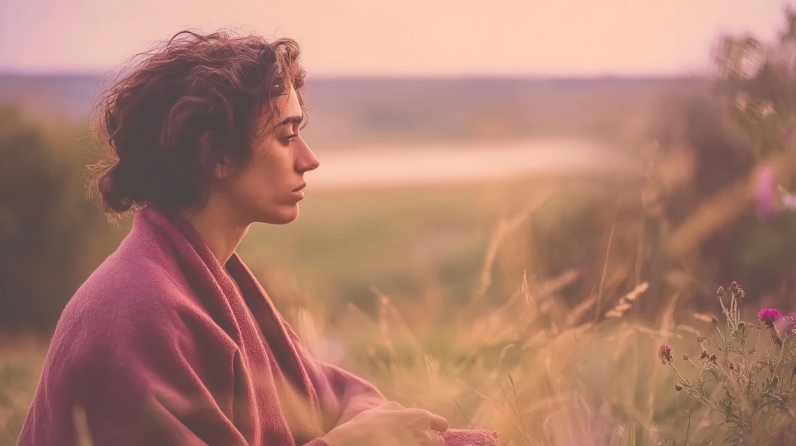 Person standing quietly on a rocky coastline at dusk, looking out over the horizon as the sky darkens, reflecting contemplation and uncertainty about the future.