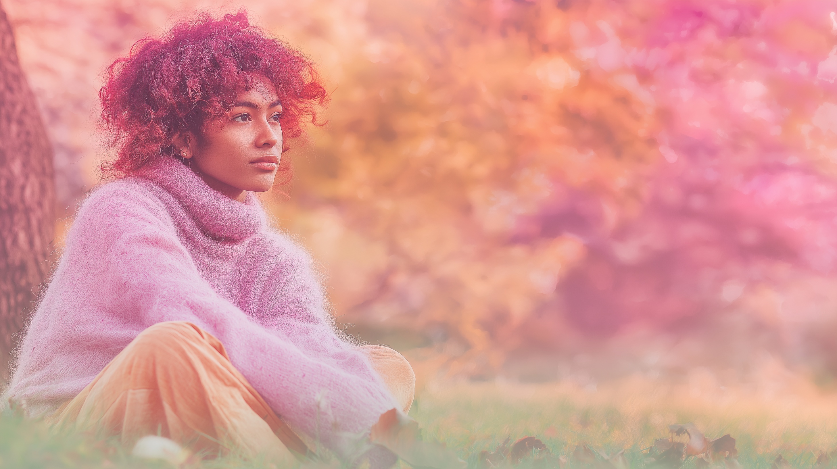 Person sitting quietly against a tree in a park, looking outward | Blog | CSP