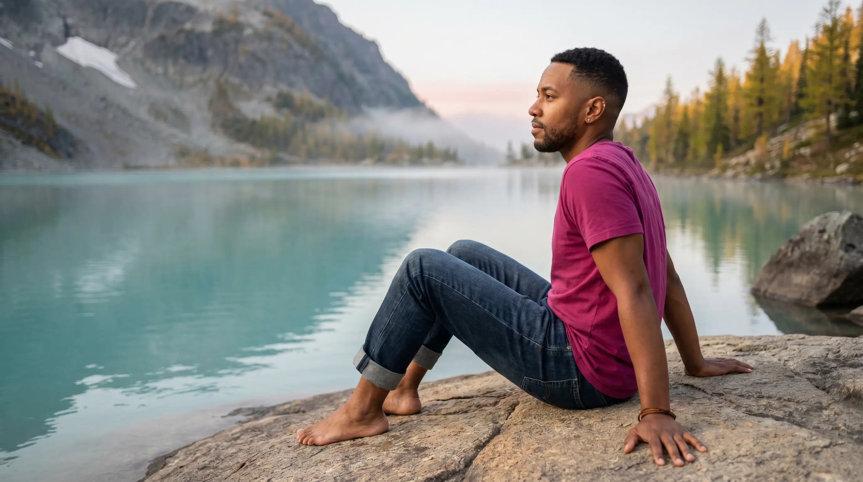 Person seated quietly at the edge of a West Kootenay lake in BC | Blog | CSP