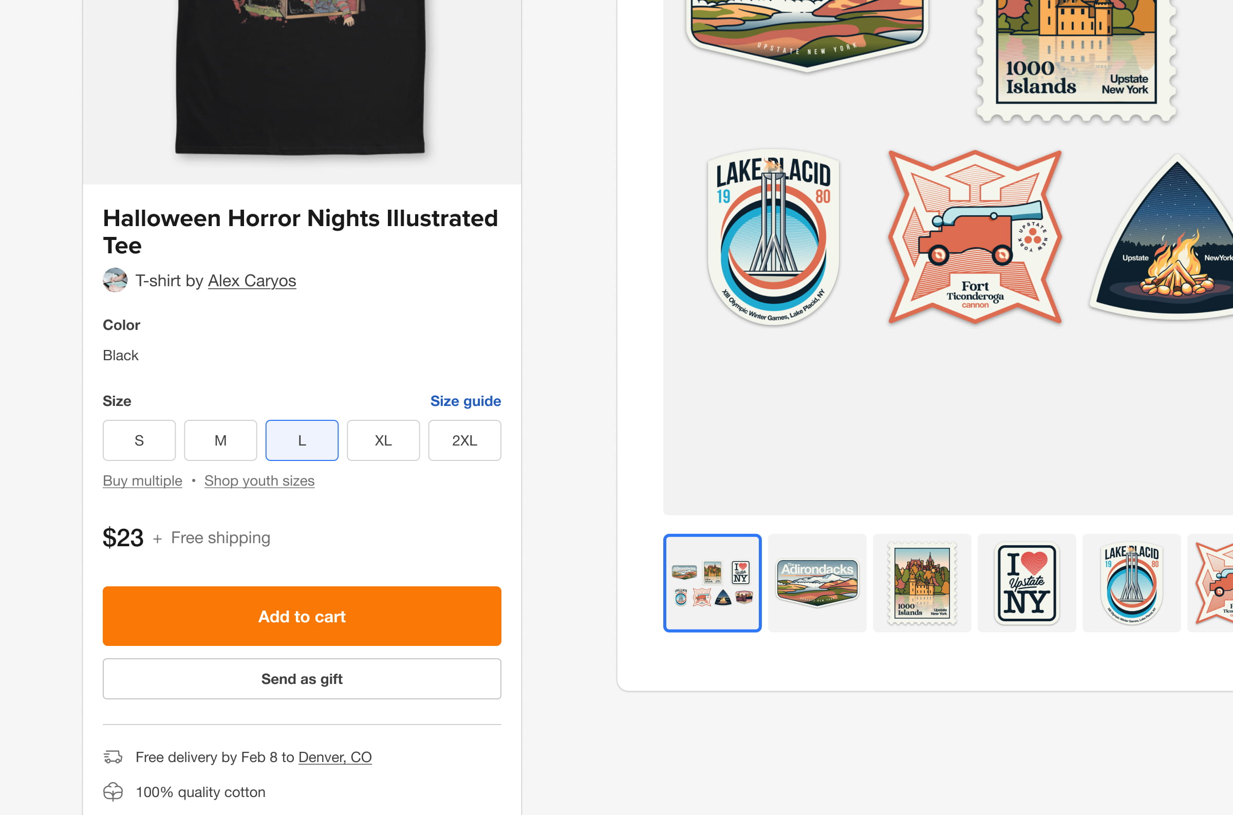 a closeup ui of a mobile ecommerce form and image carousel