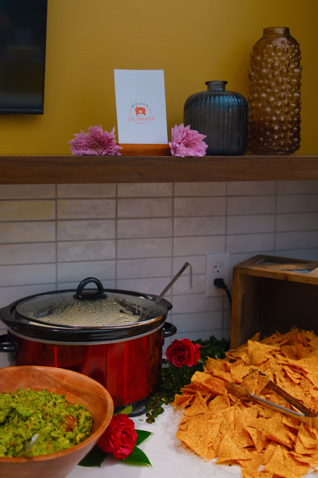 Decor and food at corporate event hosted by Kitchen La Familia, Grand Rapids Premiere Mexican Caterer